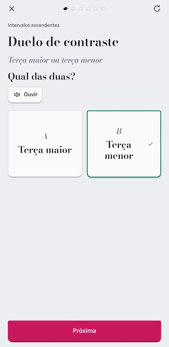 O duelo de contraste: duas respostas confundidas, seis perguntas.